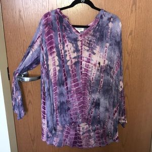 Purple tie dye tunic